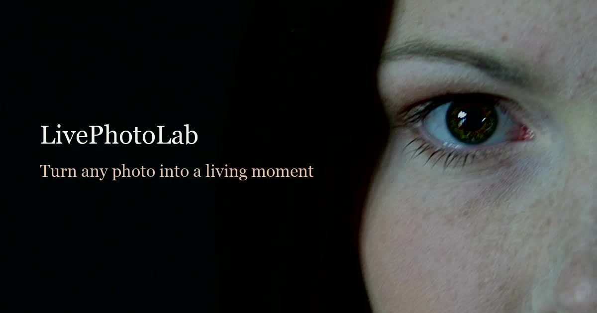 Screenshot of LivePhotonow, Turn a still portrait into real, lifelike motion in your browser